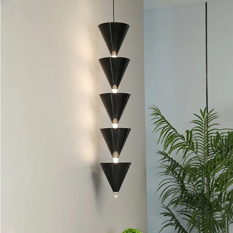 Afralia™ LED Cone Pendant Lamp for Living Room Hotel Bedroom Decor