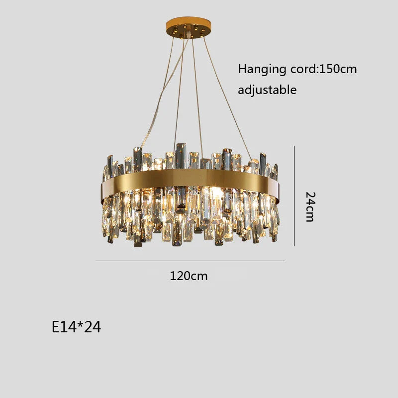 Afralia™ Crystal Ceiling Chandelier LED Hanging Lamps for Living Room Luxe Décor