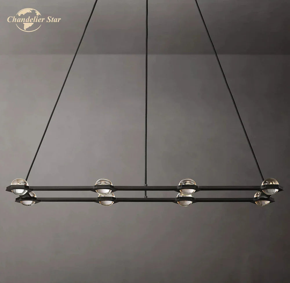 Afralia™ Éclatant Crystal Chandelier - Luxe Rectangular Pendant Light for Home Décor