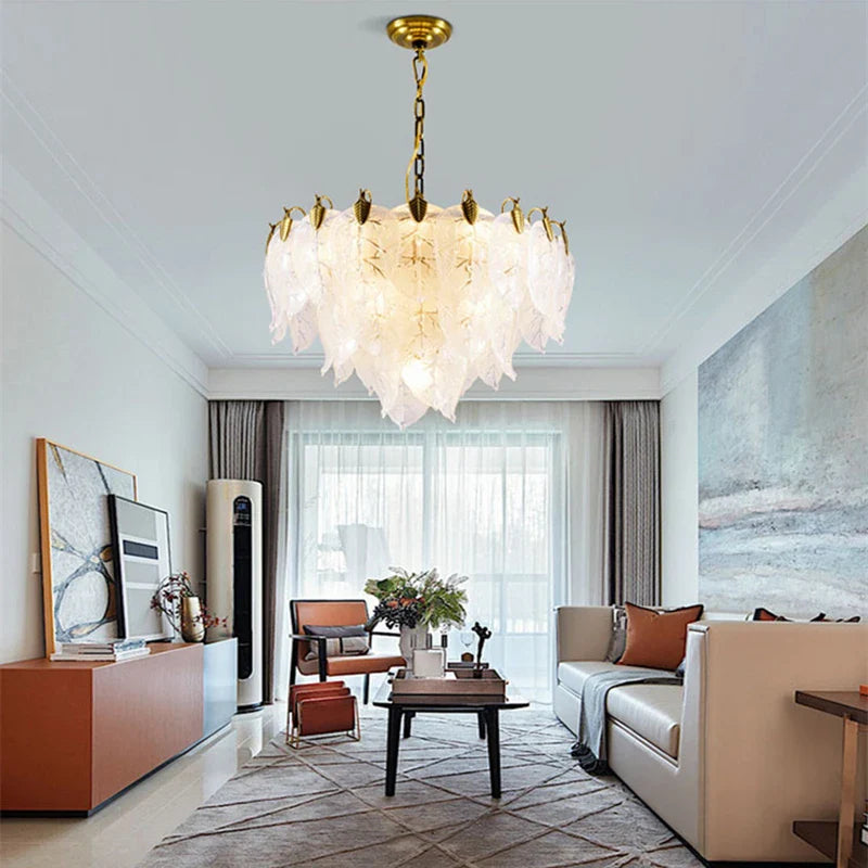 Afralia™ Luxury Glass Tree Shape Ceiling Chandelier for Living Room and Bedroom