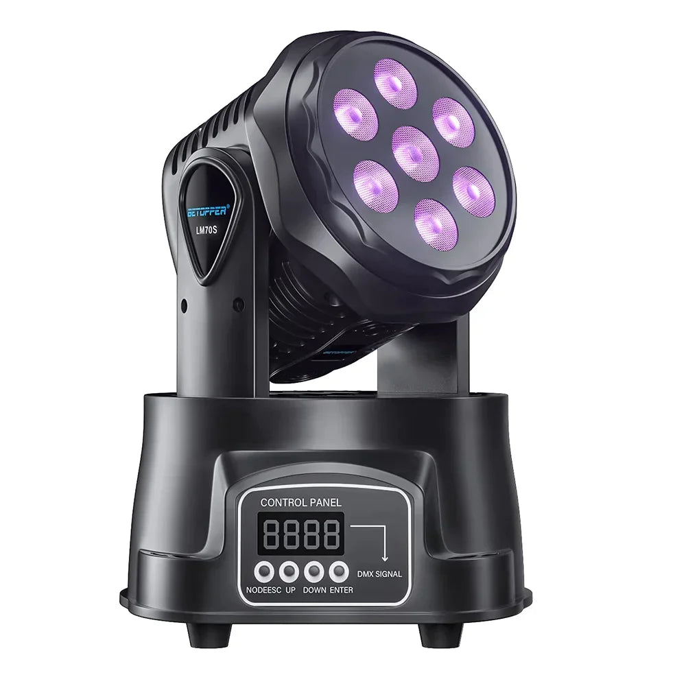 Afralia™ Big Dipper 7*8W RGBW Mini Moving Light - Stage Lighting for Bars Performance