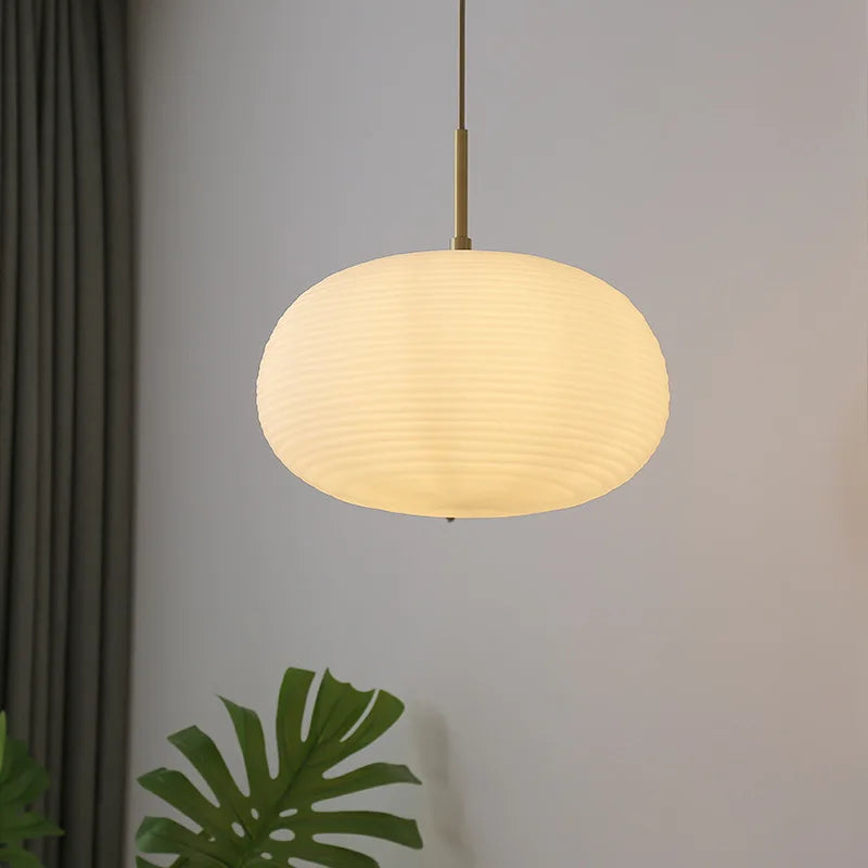 Afralia™ Glass Copper LED Pendant Chandelier for Bedroom Dining Living Room