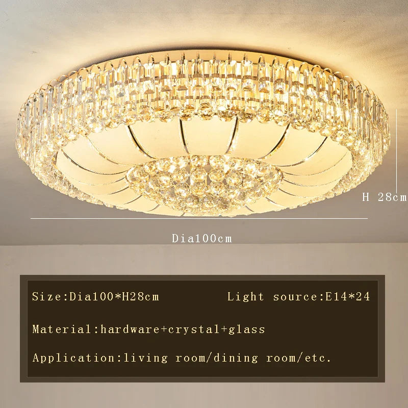 Afralia™ Luxury Gold Crystal Ceiling Light Chandeliers for Elegant Room Decor