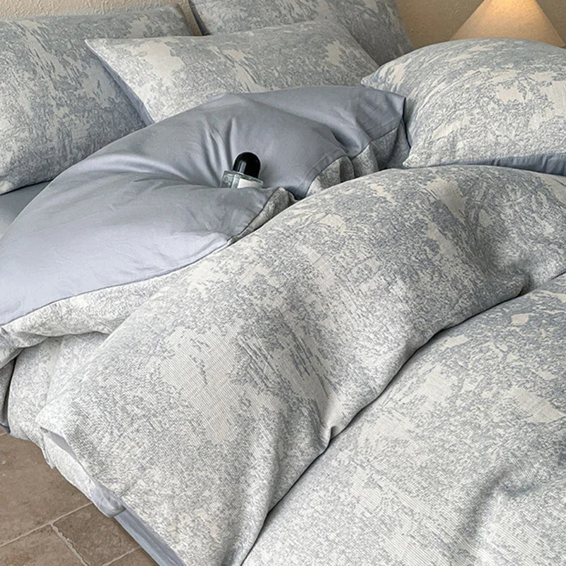 Afralia™ Luxury Jacquard 3-Layer Cotton Bedding Set - Soft & Skin-Friendly