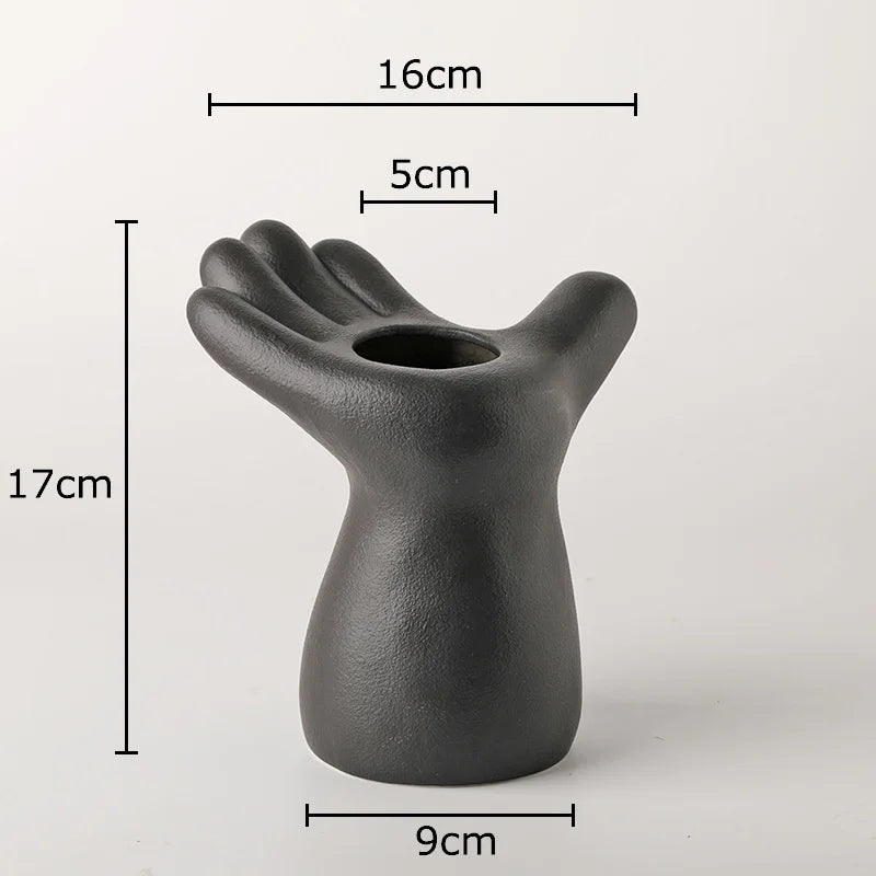 Afralia™ Hand/foot Ceramic Vase: Desk Decor Flowers Arrangement Vase Room Aesthetic Display