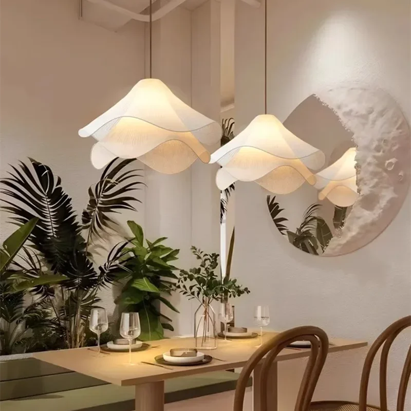 Afralia™ White Dome Pendant Light: Modern Minimalist Fabric for Bedroom, Dining Room, Living Room