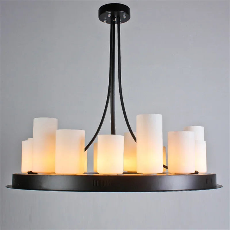 Afralia™ Vintage Glass Candle LED Chandelier for Elegant Living and Dining Spaces