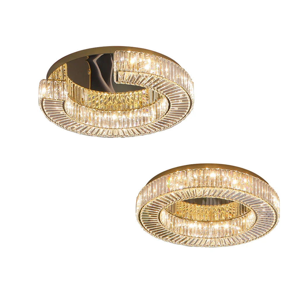 Afralia™ Luxury Crystal Ceiling Lamp: Modern Room Decor, Elegant LED Lighting for Living Room & Bedroom