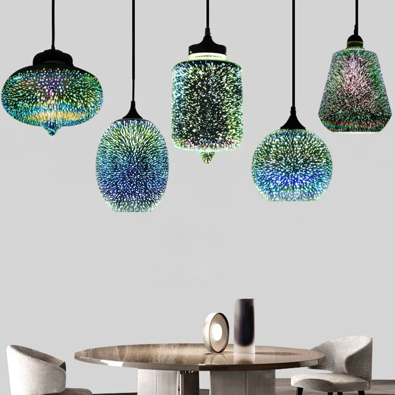Afralia™ Colorful Glass Pendant Lights Chandelier for Party and Living Room Decor