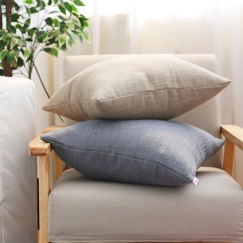 Afralia™ Solid Color Vintage Cushion Cover for Home Sofa Bed - 45x45cm to 60x60cm
