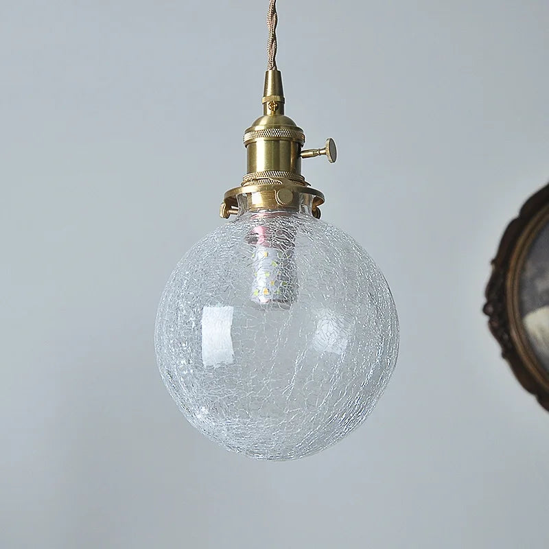 Afralia™ Copper Glass LED Pendant Light for Modern Home Decor