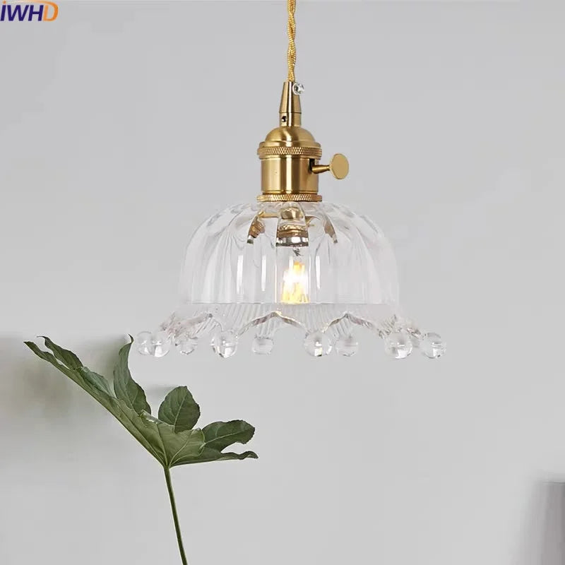 Afralia™ Copper Glass LED Pendant Light for Modern Home Decor - Hanging Lamp