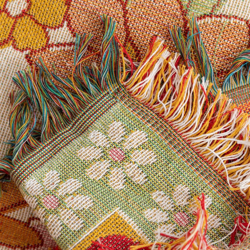 Afralia™ Bohemian Flowers Tapestry Sofa Blanket