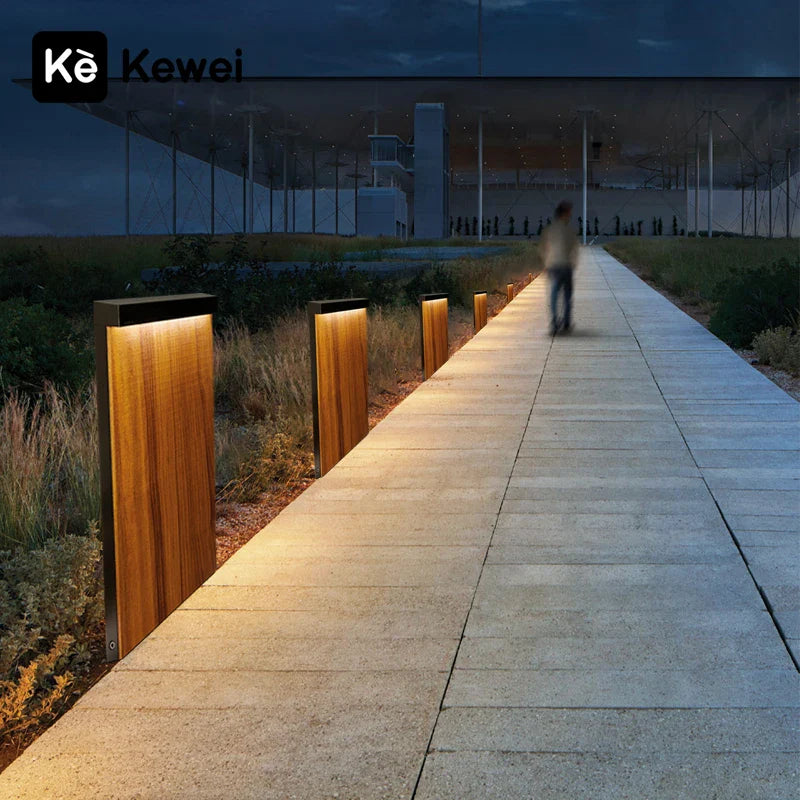 Afralia™ LED Wood Grain Lawn Light - Waterproof Stainless Steel Street Lamp