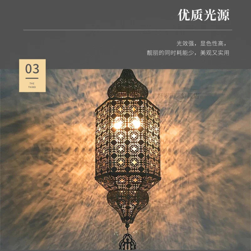 Afralia™ Thai Retro Chandelier: Designer Southeast Asian Style Hanging Light for Restaurant and Bar