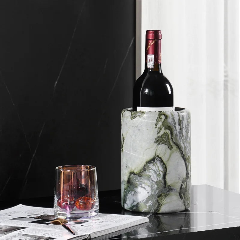 Afralia™ Marble Wine Chiller Bucket: Elegant Champagne Cooler for Luxury Bottles