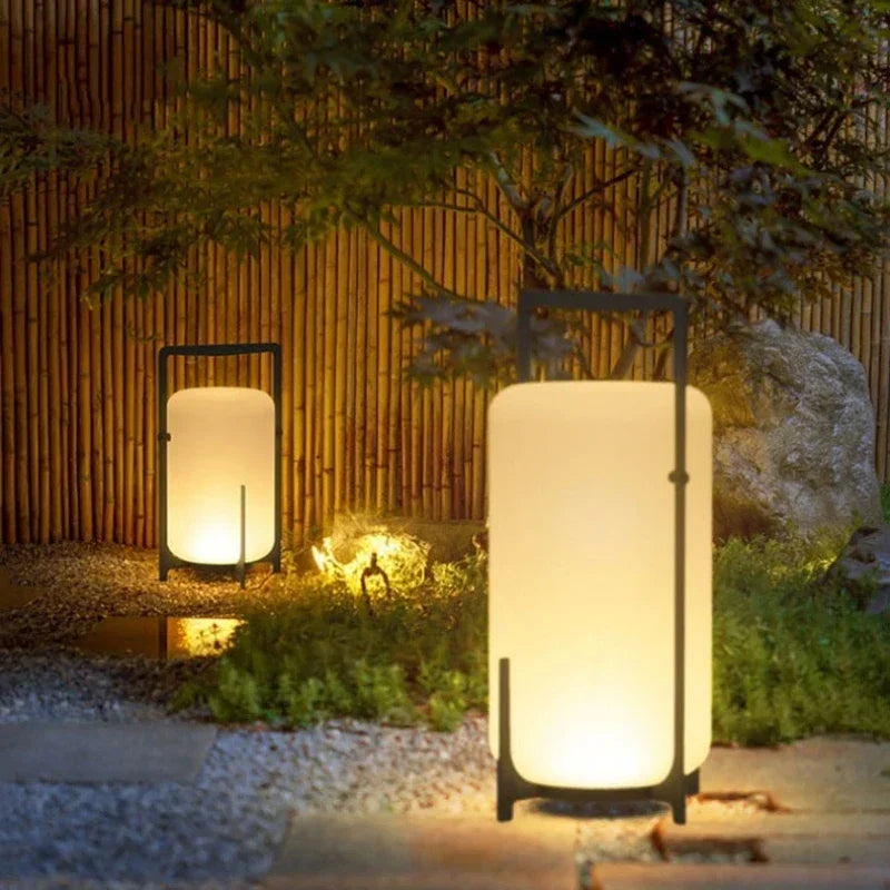 Afralia™ White Acrylic Solar Floor Lamp for Indoor Outdoor Lighting