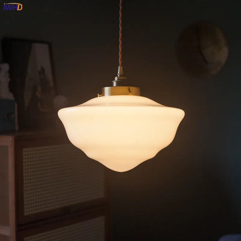 Afralia™ Glass LED Pendant Lights with Copper Socket, Modern Nordic Hanging Lamp for Home Indoor