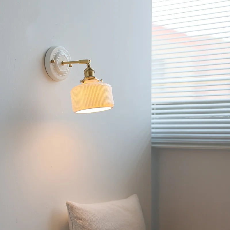 Afralia™ Ceramic LED Wall Lamp Bedroom Kitchen Bathroom Mirror Bedside Stair Light