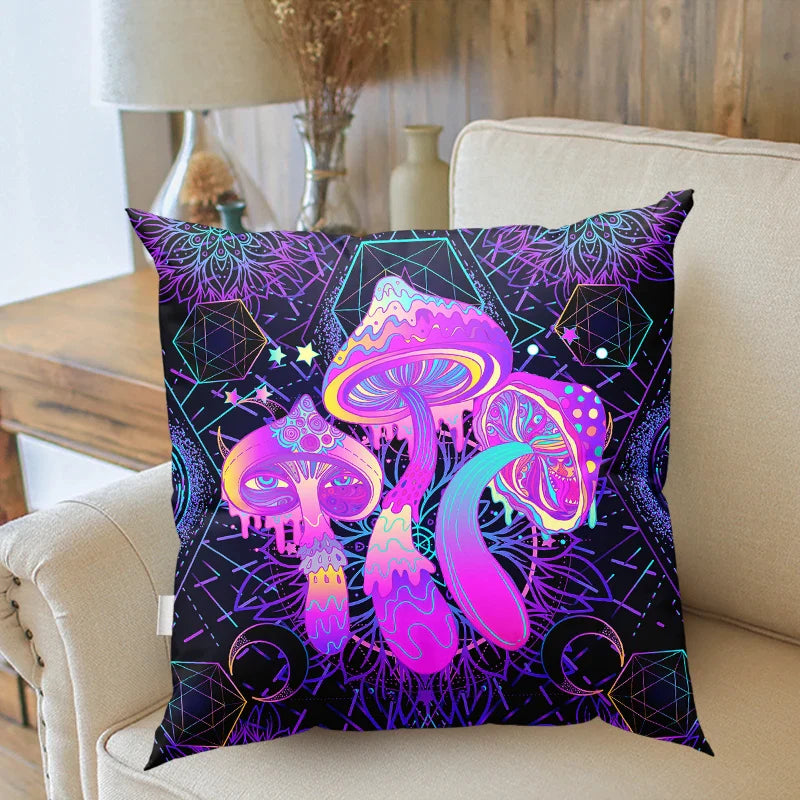 Afralia™ Psychedelic Mushroom Cushion Cover Modern Decorative Pillowcase for Sofa