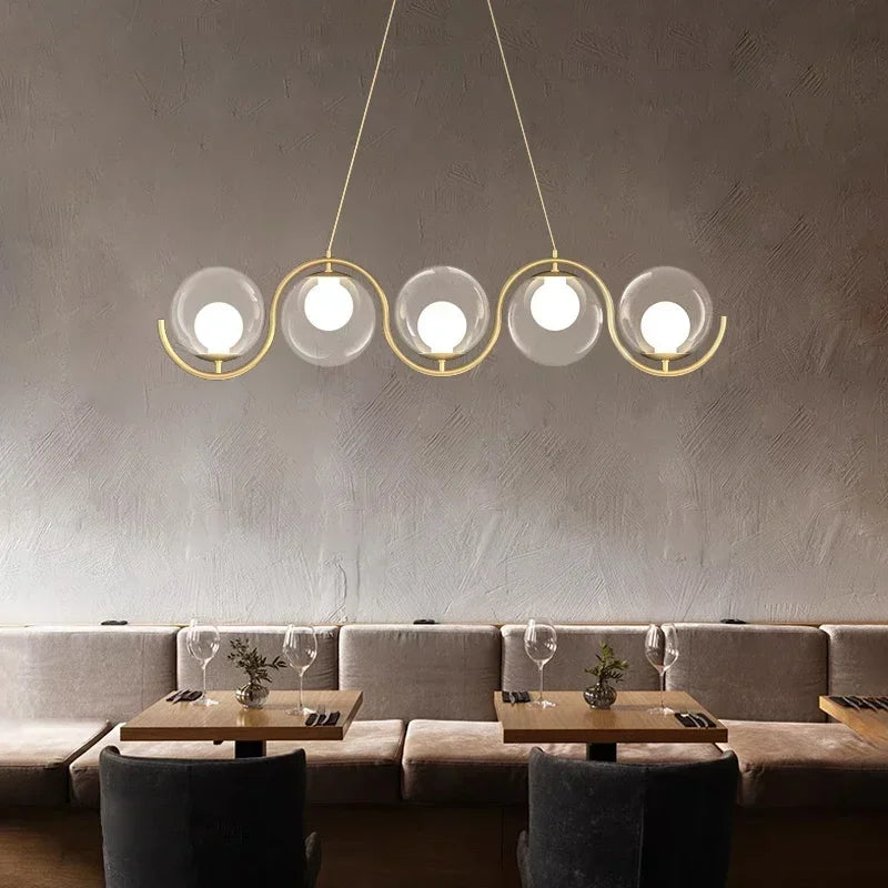 Afralia™ Modern Ceiling Hanging Chandeliers for Kitchen Island - Replaceable Pendant Lights