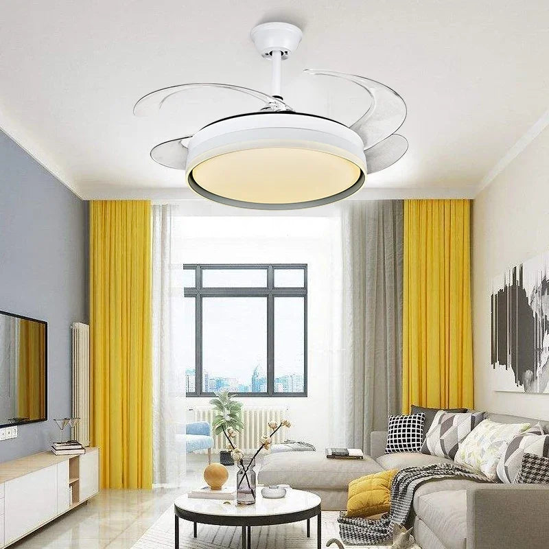 Afralia™ LED Ceiling Fans with Remote Control for Indoor Lighting