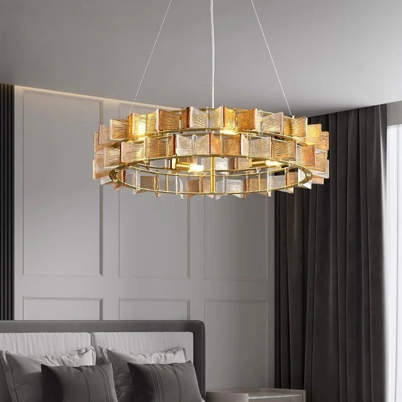 Afralia™ Glass Ceiling Chandelier: Elegant Italian Design for Home, Hotel, Study & Bedroom Decor
