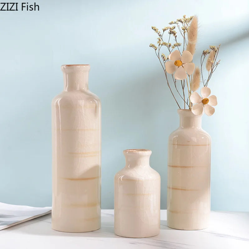 Afralia™ Minimalist Ceramic Vase Set for Desk & Room Decor