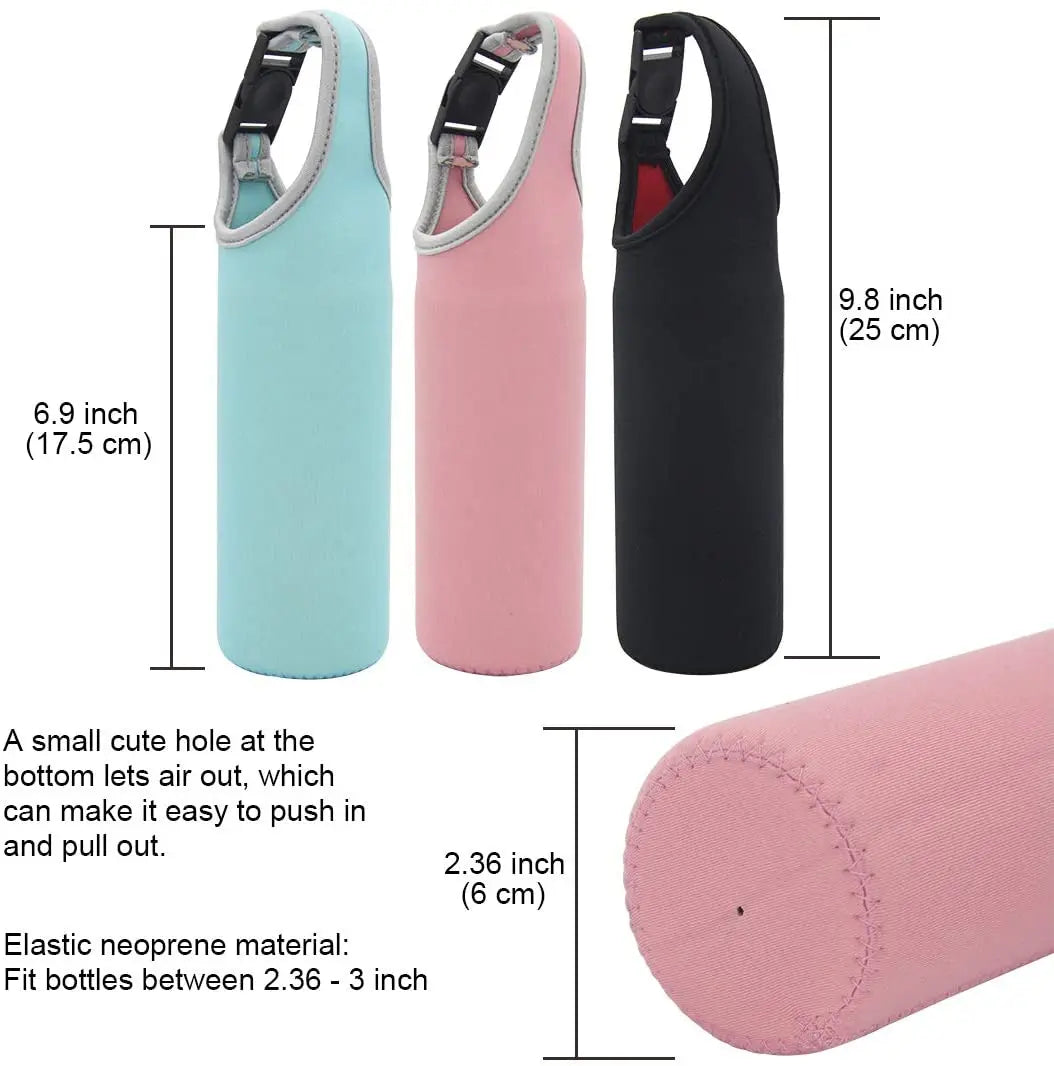 Afralia™ Neoprene Water Bottle Sleeve with Holder Strap - 3 Pack 16-21 Oz