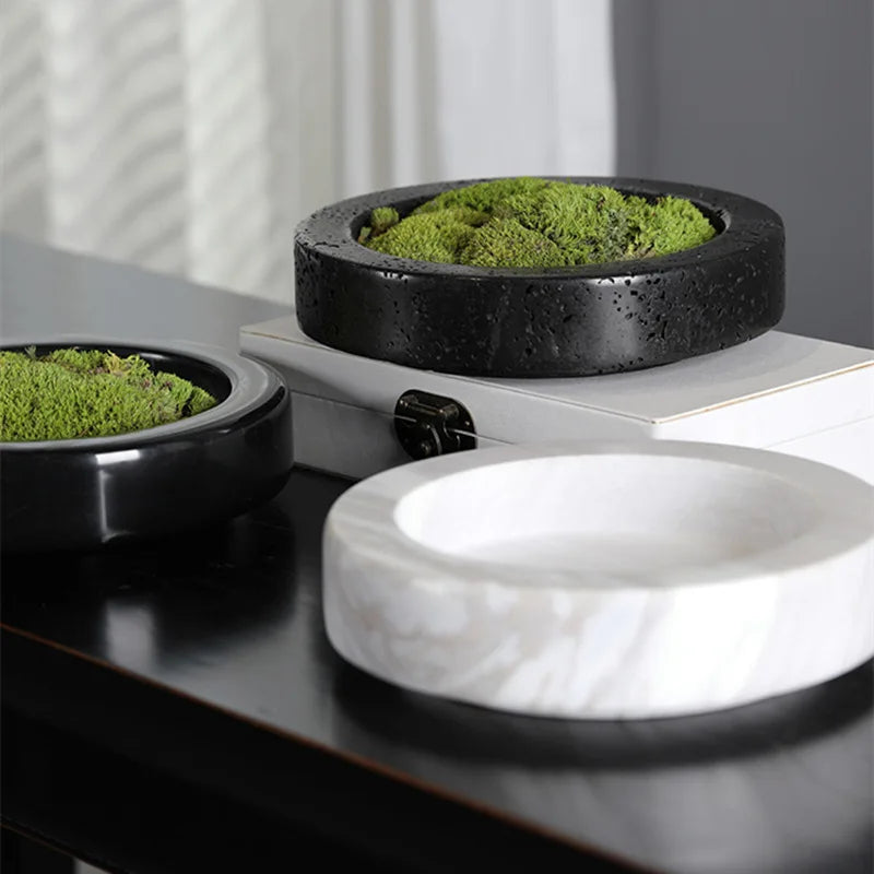 Afralia™ Marble Green Flower Pot - Luxury Stone Moss Simulation Planter Vase