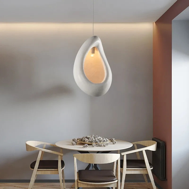 Afralia™ White Resin LED Pendant Light - Modern Minimalist Nordic Style