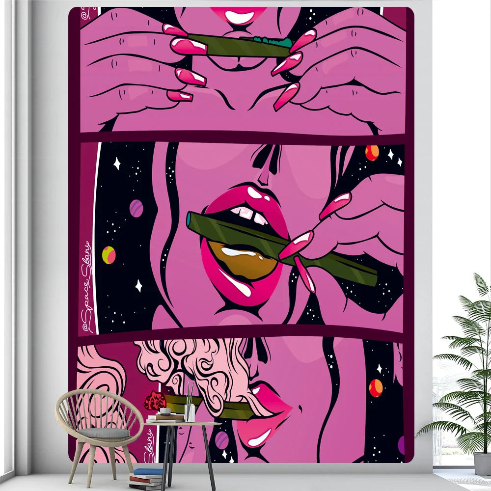 Afralia™ Abstract Woman Tarot Card Tapestry Wall Hanging for Boho Room Decor