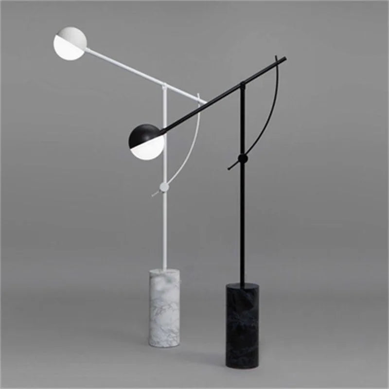 Afralia™ Nordic Vintage LED Floor Lamp in Black Marble Finish