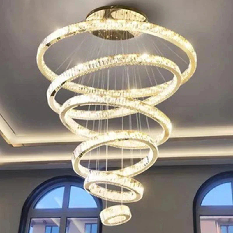 Afralia™ Crystal LED Chandelier for Modern European Style Living Room Lighting