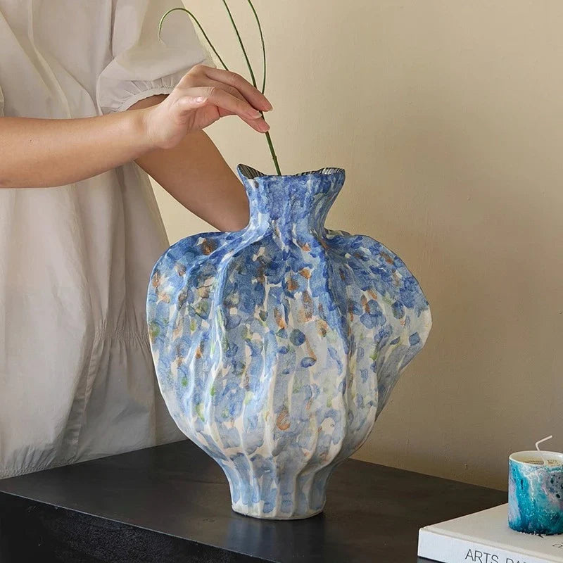 Afralia™ Irregular Porcelain Tulip Vase for Stylish Flower Arrangements