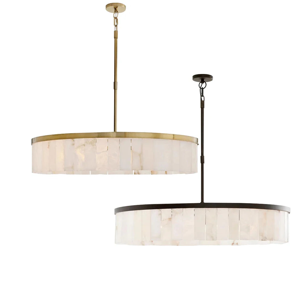 Afralia™ Round Marble Chandelier Ceiling Light Fixture for Kitchen Dining Room