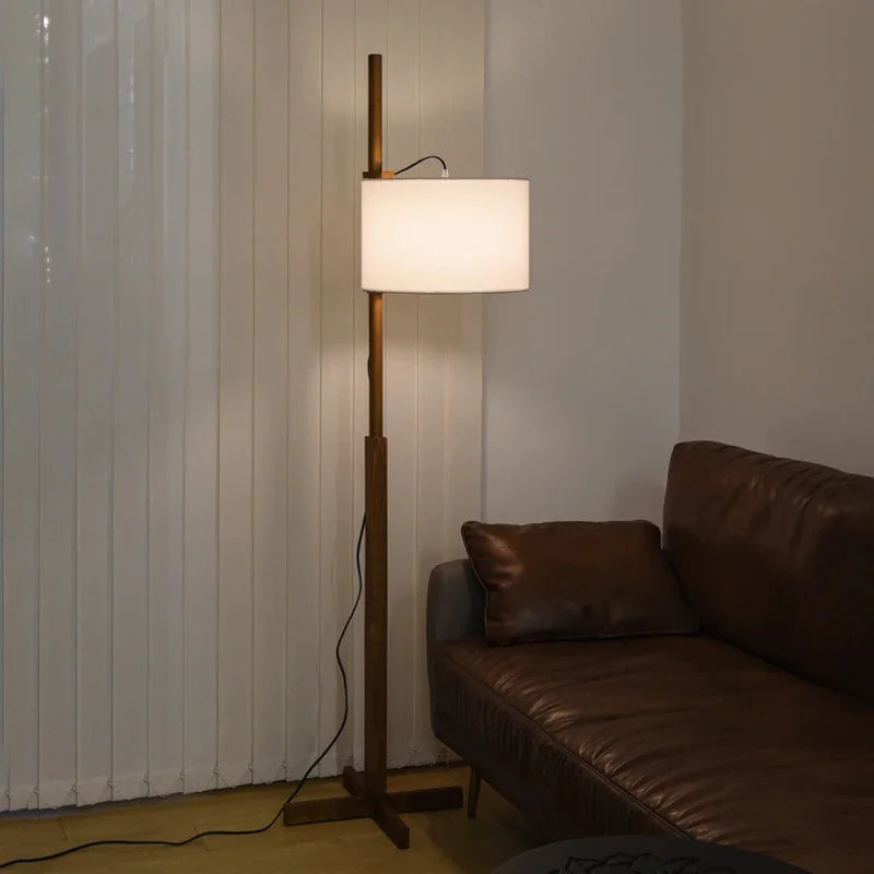 Afralia™ Solid Wood LED Floor Lamp for Home Decor and Living Room Lighting