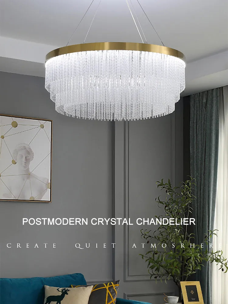 Afralia™ Crystal Ceiling Chandelier: Modern LED Luxury Pendant Light for Home Decor