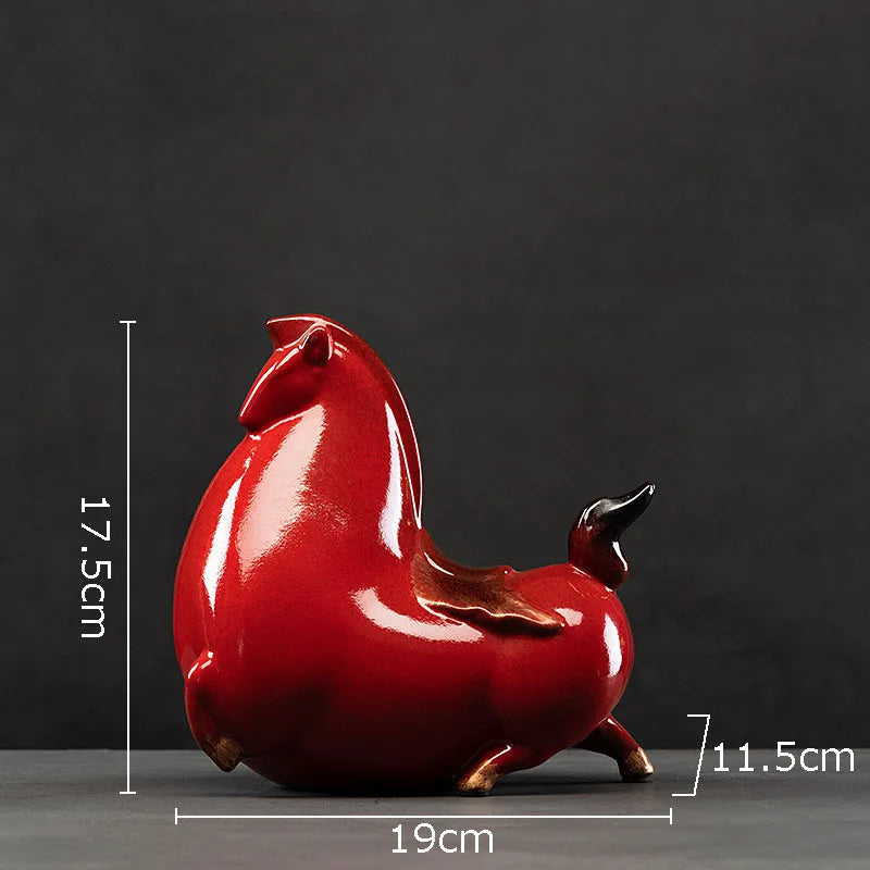 Afralia™ Horse Porcelain Statue - Vintage Ceramic Sculpture for Home Decor