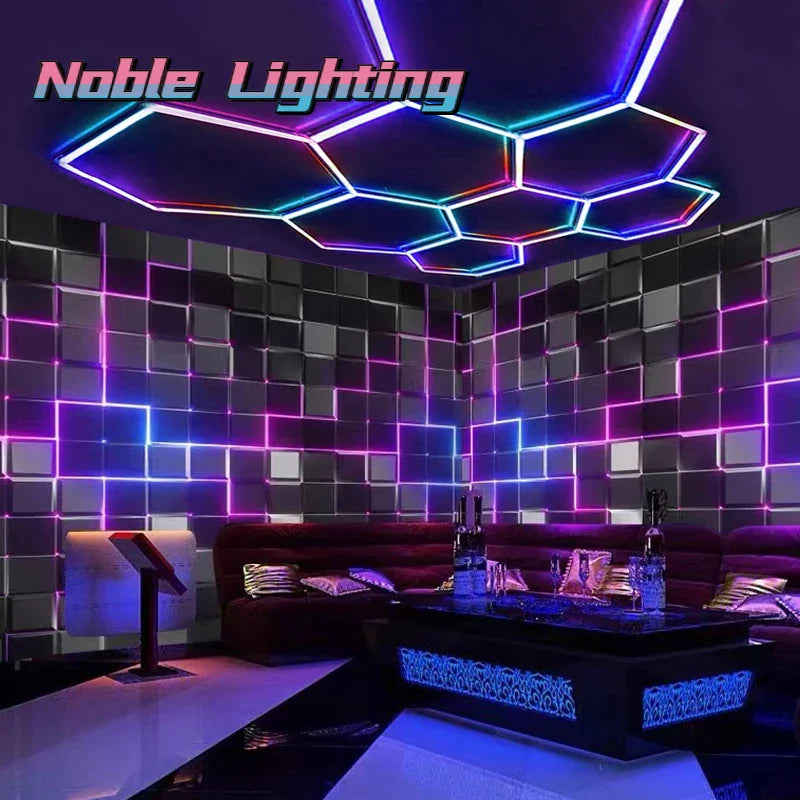 Afralia™ Hexagon Lighting: RGB Stage Light with Remote Control for DIY Effects