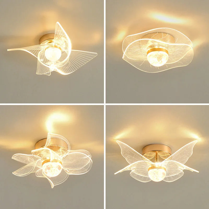 Afralia™ Gold Acrylic LED Ceiling Light - Modern Nordic Style Lighting for Home Decor