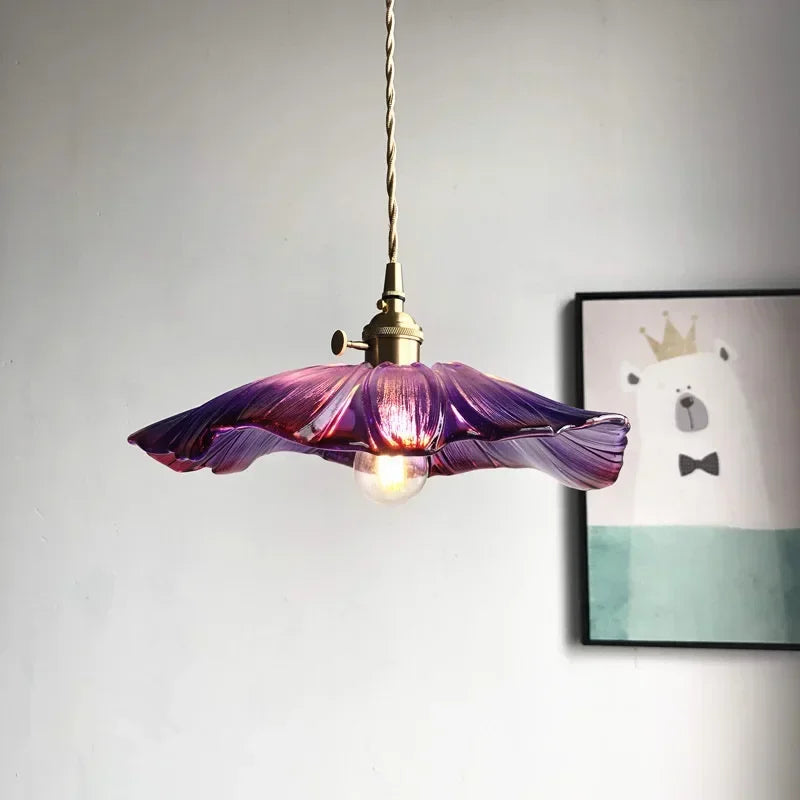 Afralia™ Flower Glass Pendant Lights for Home Decor & Lighting in Living Room, Bedroom, Shop