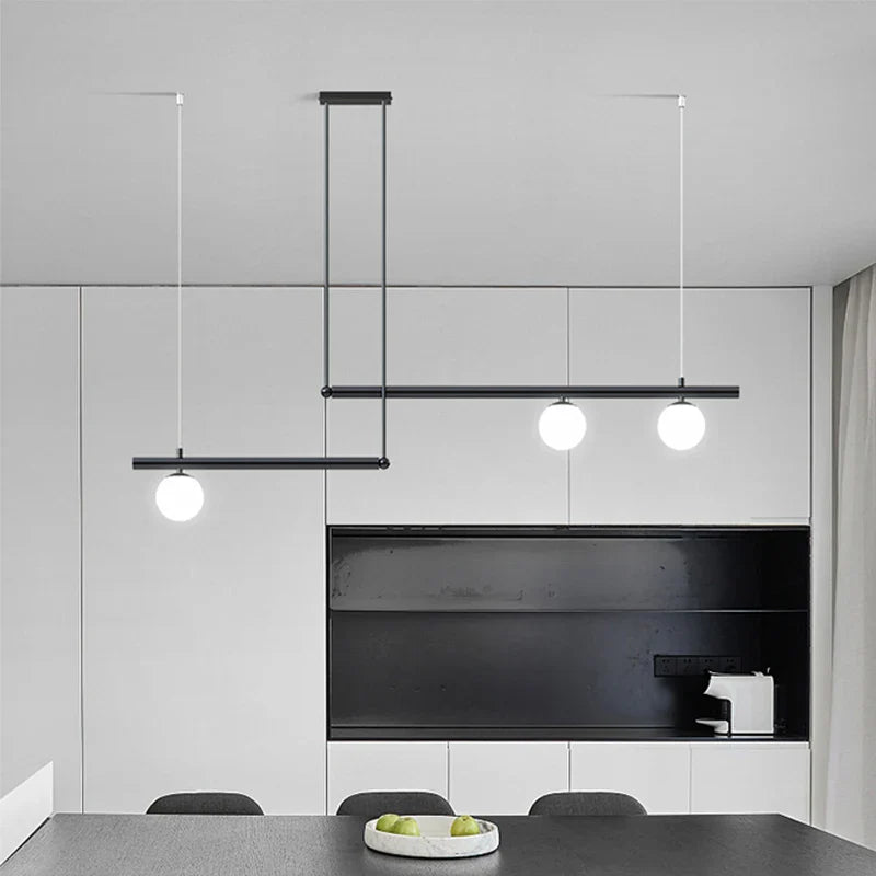 Afralia™ White Glass Ball Pendant Chandelier - Modern Mid Century Ceiling Light