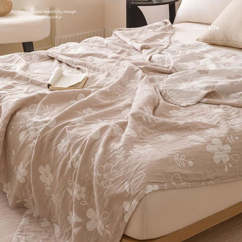 Afralia™ Floral Cotton Sofa Blanket - High Quality Multifunctional Bed Cover