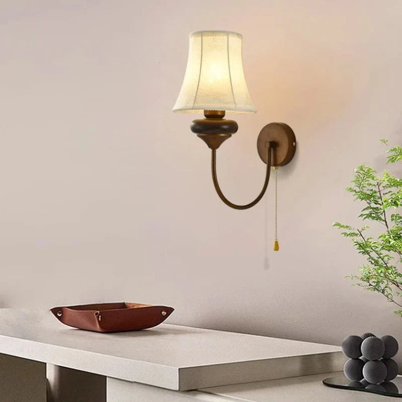 Afralia™ Nordic Antique Bedside Wall Light With Switch for Living Room, Bedroom, Study