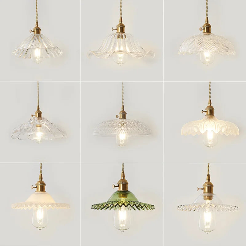 Afralia™ Nordic Glass Copper Pendant Lights for Restaurant Bar, Creative Home Decor Lighting Fixtures