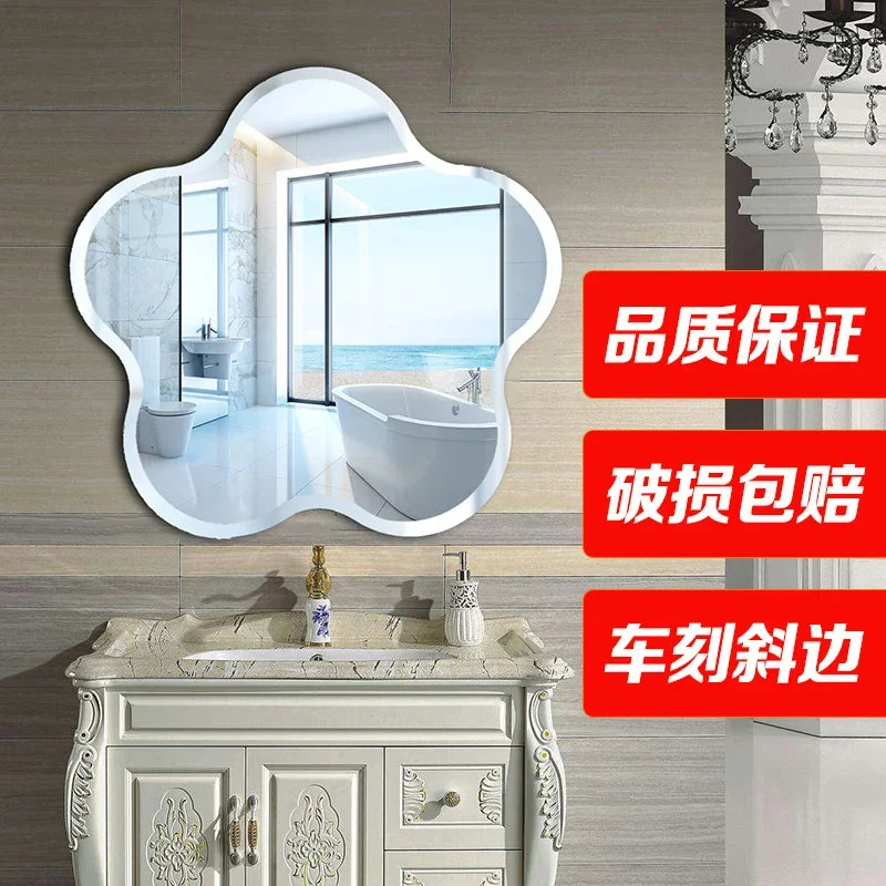 Afralia™ Heart-shaped Acrylic Shatterproof Wall Mirror Decor for Bedroom, Living Room