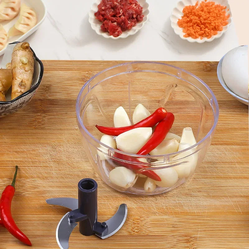 Afralia™ 400ml Mini Food Shredder with 3 Blades - Curves-Practical