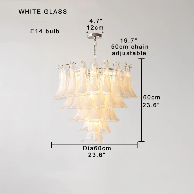 Afralia™ White Glass LED Chandelier: Elegant Chrome/Gold Lighting