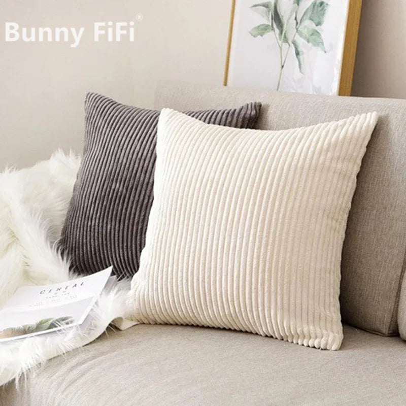 Afralia™ Corduroy Striped Cushion Cover 30x50/40/45/50/55/60cm - Home Sofa Décor